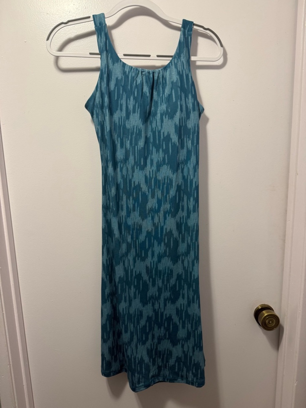 Sleeveless Teal Patterned midi Dress
